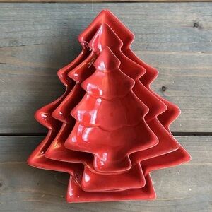 Red Christmas Tree Shaped Dishes